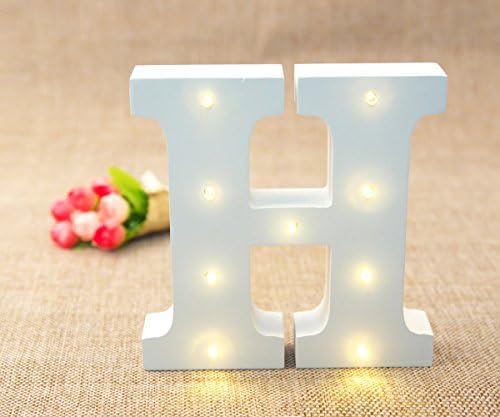 White wooden subtitles LED letters light signs Festival · day party wedding decoration battery operation letter wall Marquee decorative lights by huzexing (H)