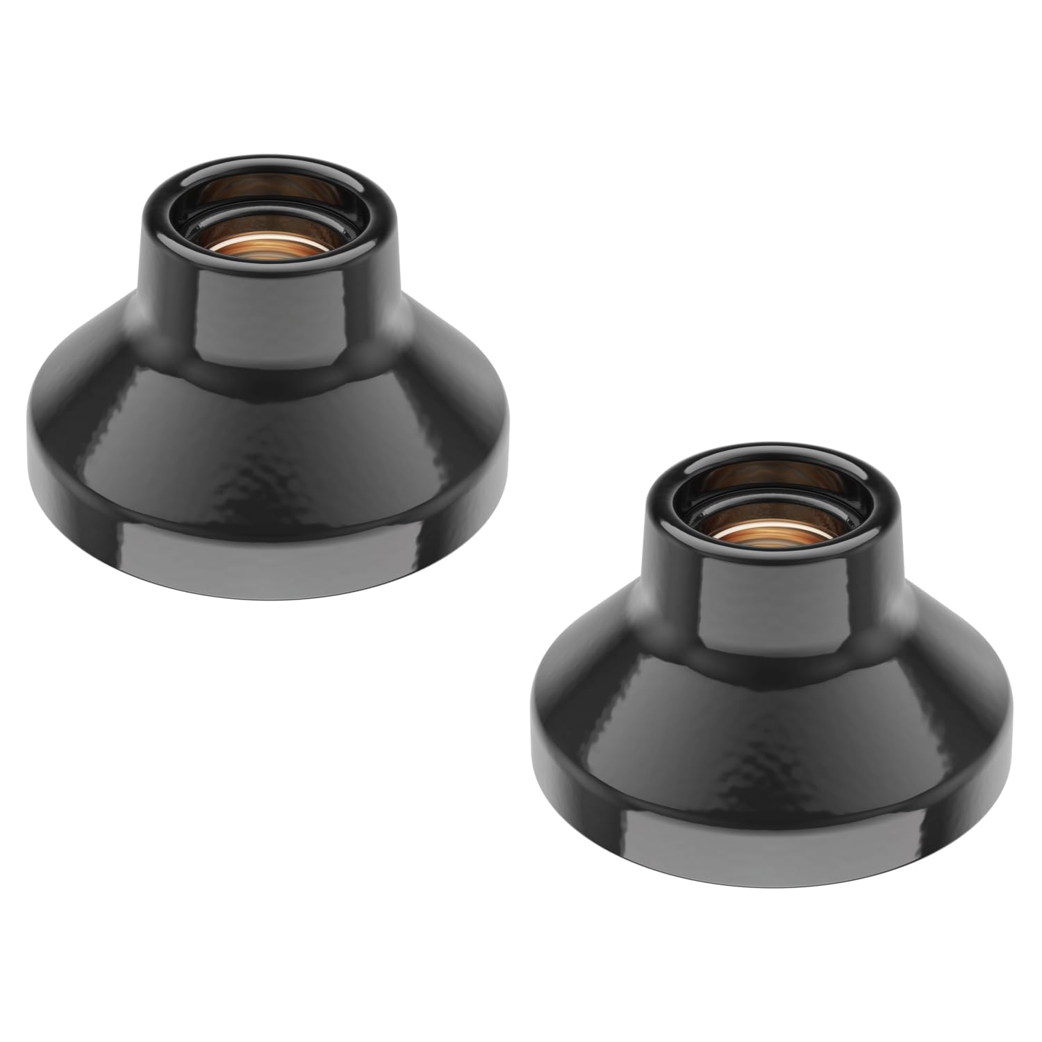 ledscom.de 2 pcs. Ceiling Light/lamp Holder Elektra, Porcelain, Glossy Black, 1x E27 max. 300W