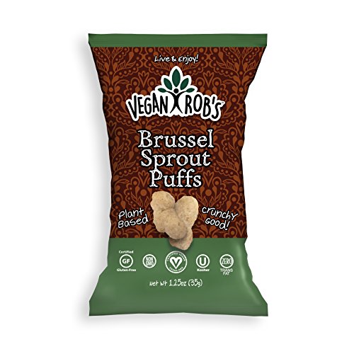 Vegan Rob's Puffs, Brussel Sprout | Gluten-Free Snack, Plant Based, Vegan, Zero Trans Fats, Non GMO | 1.25 Ounce Snack Size Bags (24 Count)