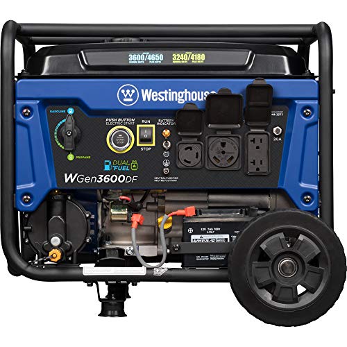 Westinghouse WGen3600DF Dual Fuel (Gas and Propane) Electric Start