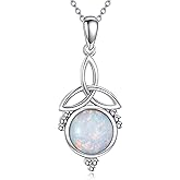 LUHE Celtic Knot Necklace Sterling Silver Celtic Knot Pendant Trinity Knot Jewelry Women's Irish Gift