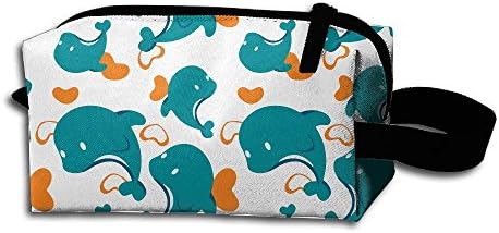 Dolphins And Love Travel Cosmetic Bag Portable Organizer Multifuncition Handbag