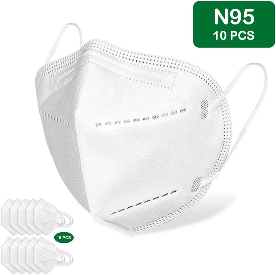 10Pcs N95 Disposable Face Masks, Disposable Breathable Mouth Ear Mouth Mouth Mask Comfortable Hypoallergenic for Multi-Effect Protection (10 Pack)