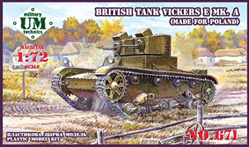 VICKERS E MK.A BRITISH TANK (MADE FOR POLAND), RUBBER TRACK 1/72 UNIMODEL UMT671