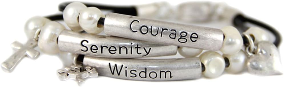 4030984 Serenity Prayer Wrap Cord Beaded Bracelet AA 12 Step One Day At A Time