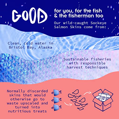 Crispy Salmon Skin Chips by GOODFISH Salt & Vinegar, 8Pack Wild