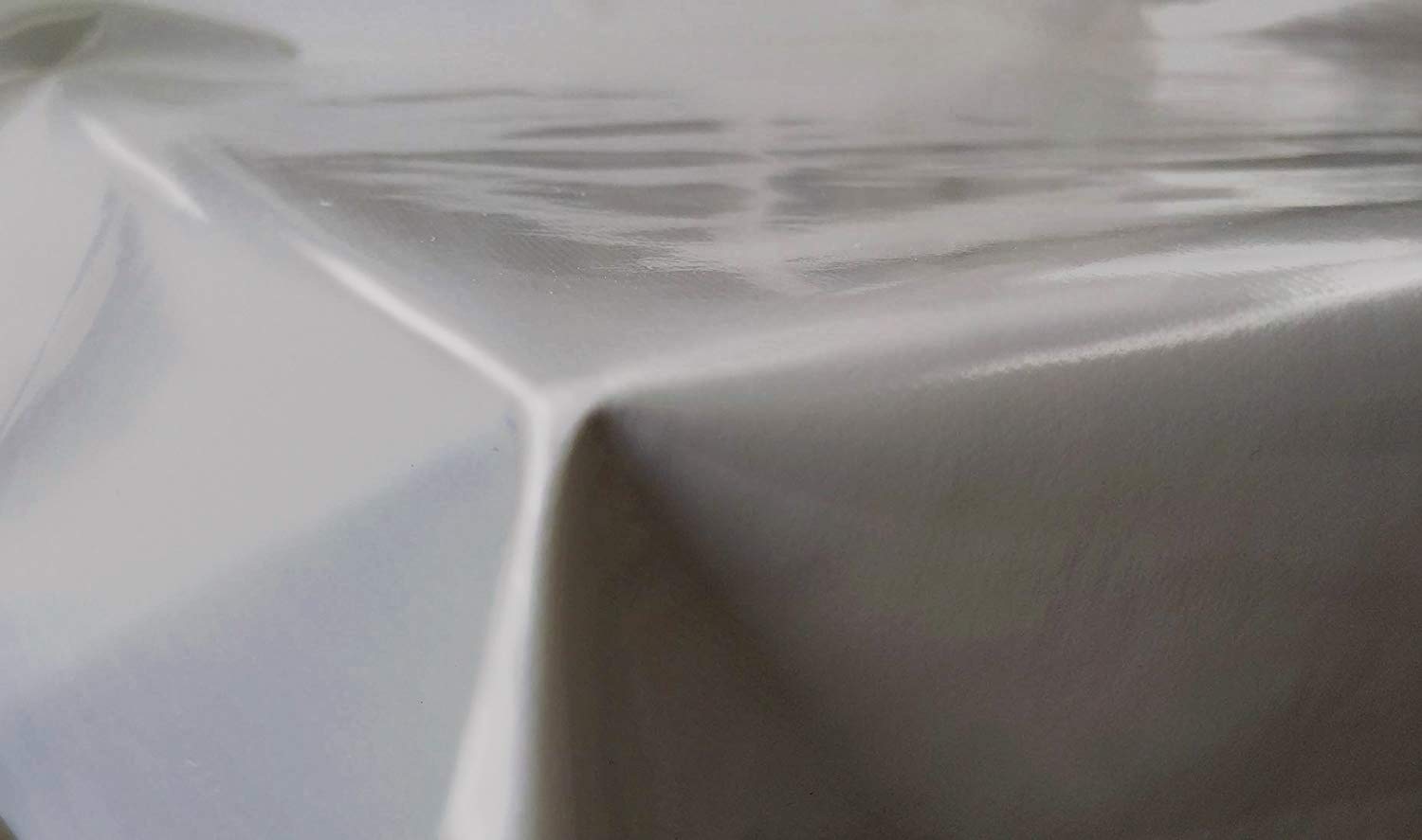 Jolee Fabrics Plain Colour Wipe Clean PVC Vinyl Tablecloth and Sizes (Plain Light Grey, 140cm x 200cm Long Rectangle)