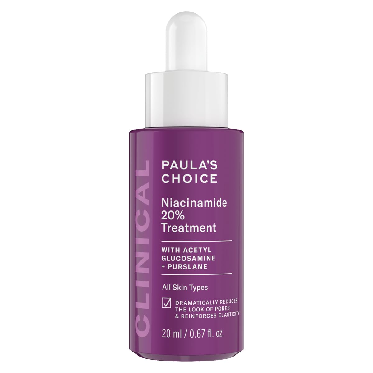 Paula's Choice CLINICAL Niacinamide 20% Treatment - Serum Tightens & Minimises Enlarged Pores - Fades Brown Spots & Brightens Skin with Vitamin C - All Skin Types - 20 ml