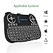 DQiDianZ Mini Wireless Keyboard 2.4G Backlit Touchpad Wireless Keyboard for Smart Android TV Box PC-Black, Built-in Lithium Battery
