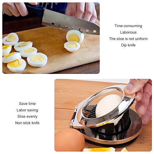 Egg Slicer, Stainless Steel Wire Egg Cutter Hard Boil Eggs Slicer for