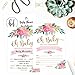 25 Cute Floral Oh Baby Shower Invitations For Girls, Pink Blush Gold Flowers Printed Write or Fill In The Blank Invite Unique Custom Vintage Coed Themed Party Card Stock Paper Supplies and Decorations