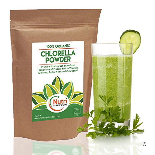 Chlorella Powder, Organic, High Chlorophyll Cracked Cell Vegan Plant