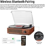 cotsoco Vinyl Record Player Turntable Bluetooth 2 Speakers 3 Speed Orange view 3