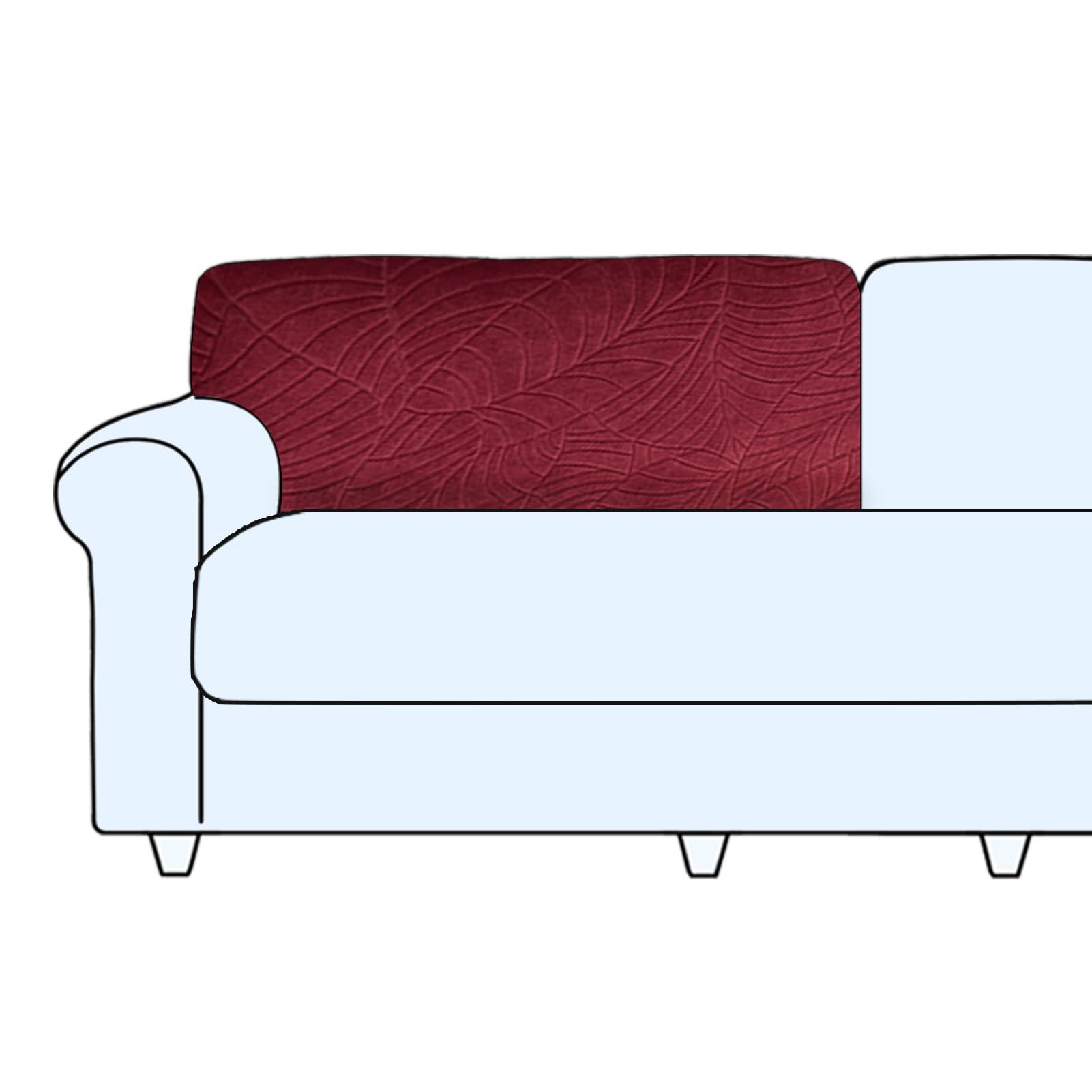 SHUOJIA Sofa Seat Cushion Cover Stretch Cushion Covers Non-slip Slipcover Cover for Sofa Seat Cushions Seat Couch Cover for Pets & Kids (Dark Red, Backrest Cover)