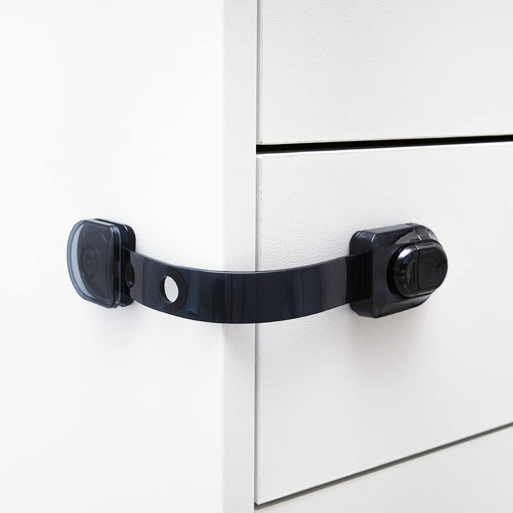 BeeGo® 2 Pack Child Safety Strap Locks - Secure Your Drawer, Cabinet, Toilet, Fridge , and Cupboards with these Baby-Proof Strap Locks - Black — image 1