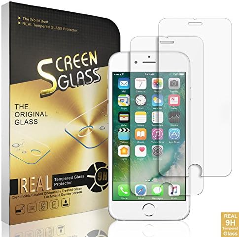 2 Pack iPhone 6S 6 Real Tempered Screen Film Protector Glass 9H 2.5D Treated Glass Screen Protector for Apple iPhone 6S, iPhone 6