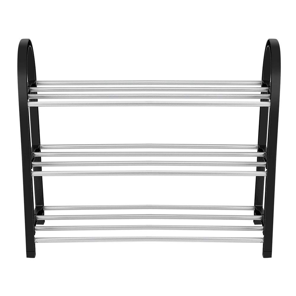 gorgeri Shoe Storage Shelf Metal Rack DIY Stand 3 Levels Organiser Plastic Aluminium House