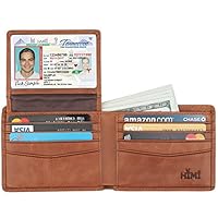 Wallet for Men-Genuine Leather RFID Blocking Bifold Stylish Wallet With 2 ID Window