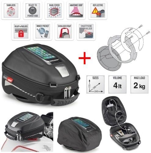 Givi Backpack for Moto Tanklock Tank Bag ST602 + BF05 Flange Specific for Yamaha YZF R6 2005 – 2014