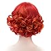 MQ Girls Short Curly Wig Red, Color Wavy Short Wigs for Women 12 Inch Lolita Wigs Halloween Christmas Cosplay Costume Party Wig Fluffy Synthetic Charming Heat Resistant Ombre Wigs (Red)