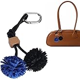 Personalized leather tassels ball cherry cute bag charm women backpack keychains clip tote bag charms for handbags