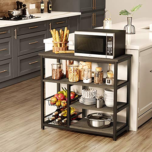 Homemaxs Kitchen Baker’s Rack, 4 Tier + 4 Tier Microwave Storage Stand