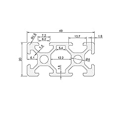 2040 Aluminum Extrusion T Slot 2150mm Long Black 4