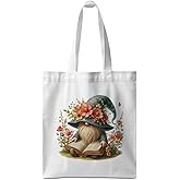 ZHAMEN Gnomes Gifts for Women - Funny Thanksgiving Pumpkin Christmas Halloween Sunflower Tote Bag