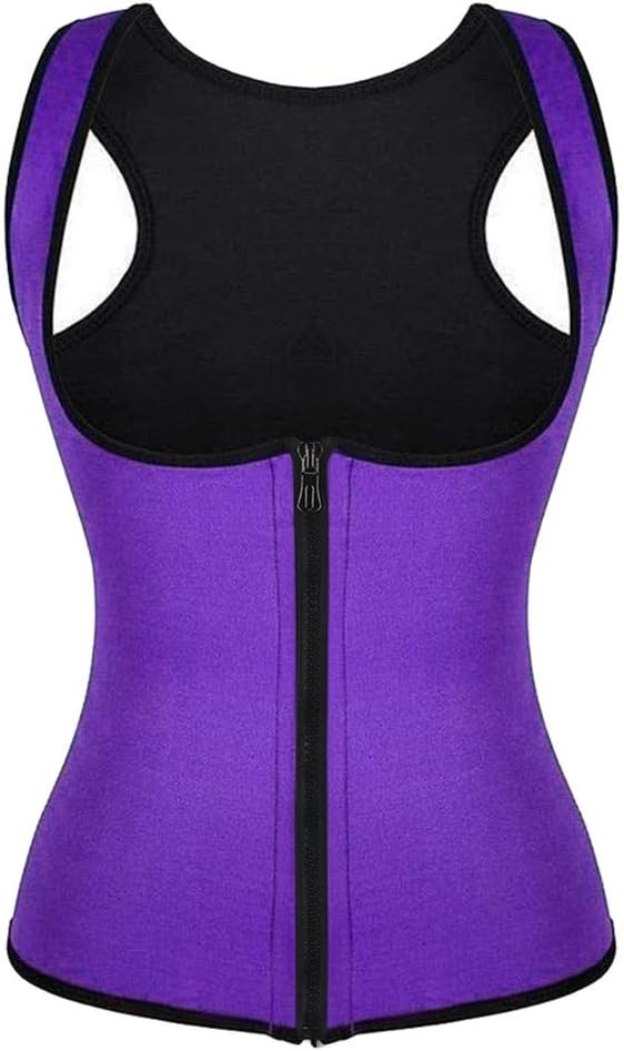 LISJFS Women Waist Trainer Corset Zipper Vest Body Shaper Cincher Tank Top with Adjustable Straps