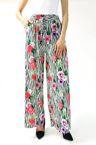Comfortable Wide Leg Lounge Pants, Cotton Blend (FREE, Zebra)