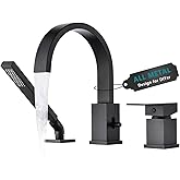 LOCALAND Brass Roman Tub Faucet with Sprayer, Deck Mount Bathtub Faucet with Hand Shower, 3 Hole Waterfall Tub Faucet with 36