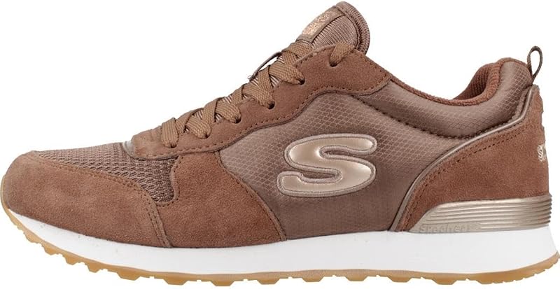 Mujer OG 85 Goldn Gurl Trainer, Chocolate Suede/ Nylon/ Rose Gold Trim, 39.5 EU