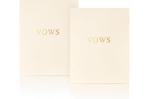 Awakened Creations Wedding Vow Books with Keepsake Box (Set of 2) - Minimalist Wedding Notebooks with Real Gold Foil - Pocket