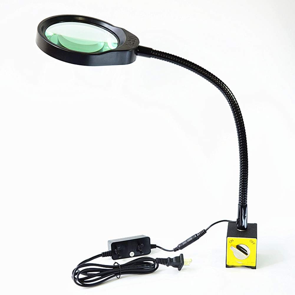 magnifier 8X with 48 LED, strong base, dimmable, adjustable bracket angle, reading and