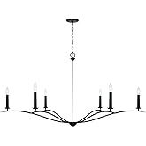 Capital Lighting 450661BI Grady Transitional Open-air Round Candle Chandelier, 6-Light 360 Total Watts, 29" H x 57" W, Black 