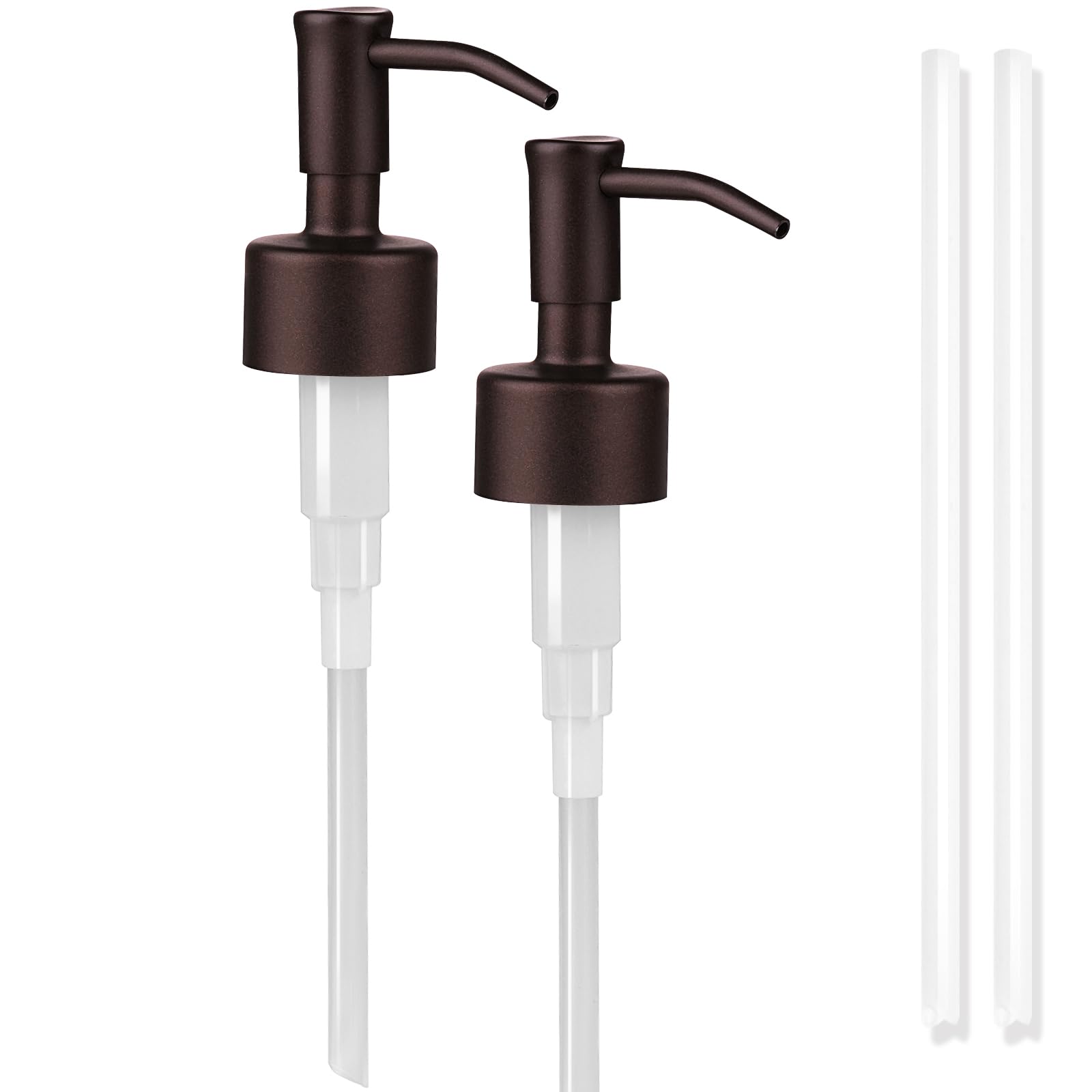 Photo 1 of ****FINAL SALE NOT RETURNS****Amoliar Mason Jar Liquid Soap Dispenser Pump, Stainless Steel Replacement Pump for Dish Soap, Lotion, Hand Soap, Cute Farmhouse Decor, Refill Soap Pump, Bronze 2 Pack, Extra 1 Set Label, 2 Long Tube