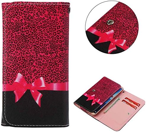 Cell Phone Flip Case for Samsung Galaxy K Zoom C111 C115 C1158 C1116 4.8" and More, Tenplus Universal Folio Case Cover PU Leather Skin Protective Wallet Clutch Bag with Card Slots (Leopard)