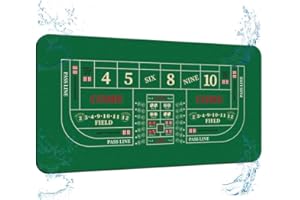 FURUISEN 70'' x 35'' Upgraded Waterproof Casino Craps Tabletop Layout Mat with Carrying Bag, Anti-Slip Rubber Craps Dice Game Layout Table Top Cover for Parties, Home Entertainment, Game Night