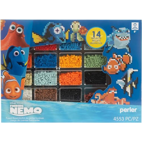Perler Disney Pixar's Finding Nemo Fused Bead Activity Kit with 14 Unique Patterns, Finished Project Sizes Vary, Multicolor 4553 Pieces