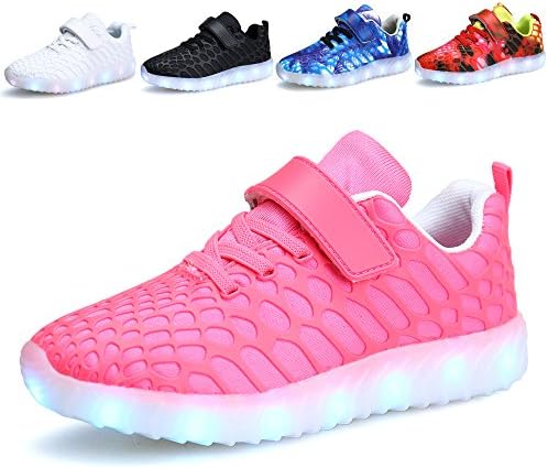 VIIRUN Little/Big Kids LED Light Up Running Shoes Boys and Girls USB Charging Flashing Sneakers For Christmas ¡­
