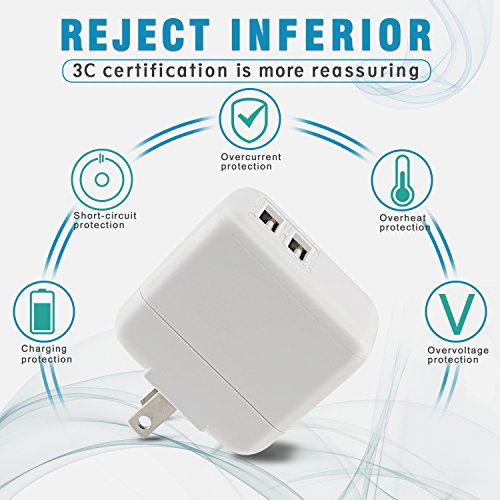 image for Ulimag Phone Wall Charger 24W 3.1A Dual Port USB Travel Wall Charger A