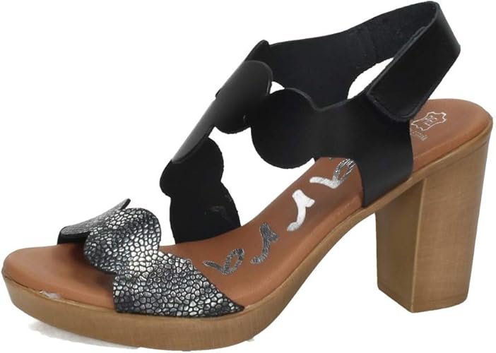 sandalias negras tacon