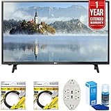 LG LJ500B Series 32" Class LED HDTV 2017 Model (32LJ500B) with 2x 6ft High Speed HDMI Cable, Transformer Tap USB w/ 6-Outlet, Screen Cleaner for LED TVs &amp; 1 Year Extended Warranty
