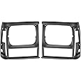 Headlight Bezel Set Black Compatible with 1991-1996 Jeep Cherokee 1991-1992 Comanche CH2512124 CH2512127 CH2512155 CH2513124 CH2513127 CH2513155