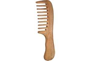 Sanfoelek 1 Pc Wooden Comb Natural Green Sandalwood Handmade Wide Tooth Wooden Comb Comb Handmade Comb Hair Care