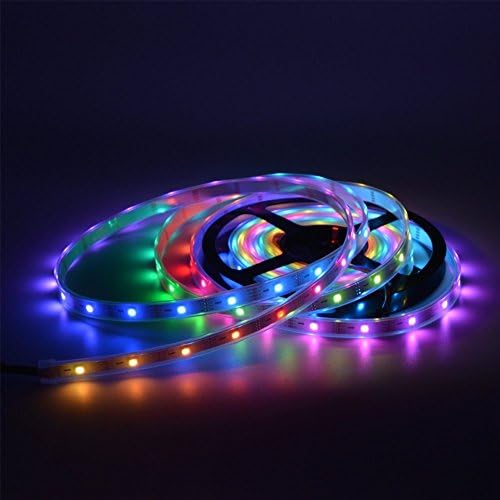 isharestrip 3.2FT 1M DC5V APA102 addressable 5050 full color flexible led pixel strip,IP67 Tube-waterproof,30 pixels;White PCB;with DATA and CLOCK seperately