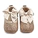 Elaco Infant Baby Girls Moccasins Anti-Slip Soft Sole Princess Shoes (12~18 Month, Gold) (6~12Month, Gold)