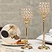 VINCIGANT Pack of 2 Gold Pillar Candle Hoders,Candlesticks Centerpieces for Wedding Party Dinner Centerpiece Decoration (Gift Boxed)