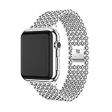 For Apple Watch Series 1/2 38MM/42MM,Sunfei Stainless Steel Watch Band Replacement Strap (42MM, Silver)