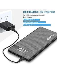 Hokonui   Batería externa para iPhone X 8 8 Plus, Samsung Galaxy S9 S9 Plus, iPad y más (carga rápida, 3.0 con 3 entradas y 3 salidas)